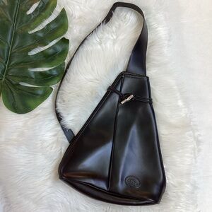 Vintage Longchamp Roseau Sling Bag Backpack Black